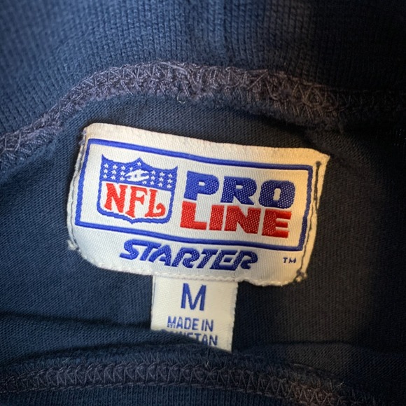 Vintage Starter Denver Broncos T-Shirt Mens Medium Blue Roll Neck Long Sleeve - Picture 3 of 7